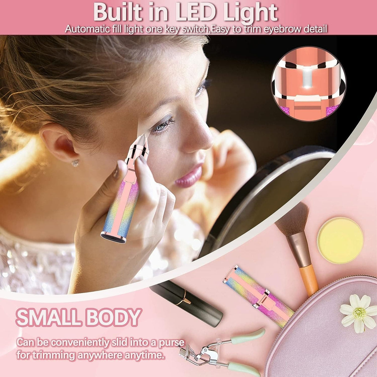 2-in-1 Electric Eyebrow Trimmer & Facial Hair Remover | Rechargeable Beauty Shaver