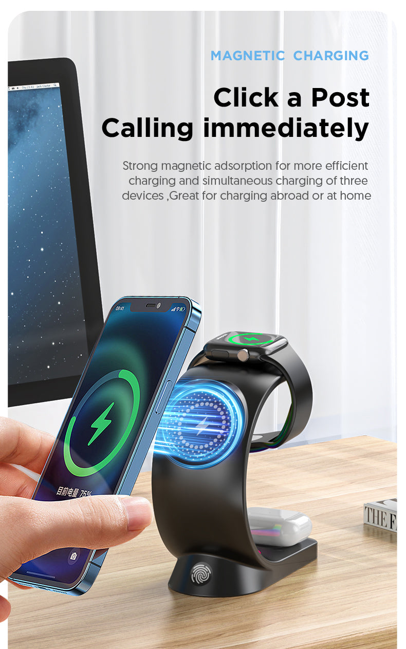 4-in-1 Magnetic Wireless Charger with RGB Light