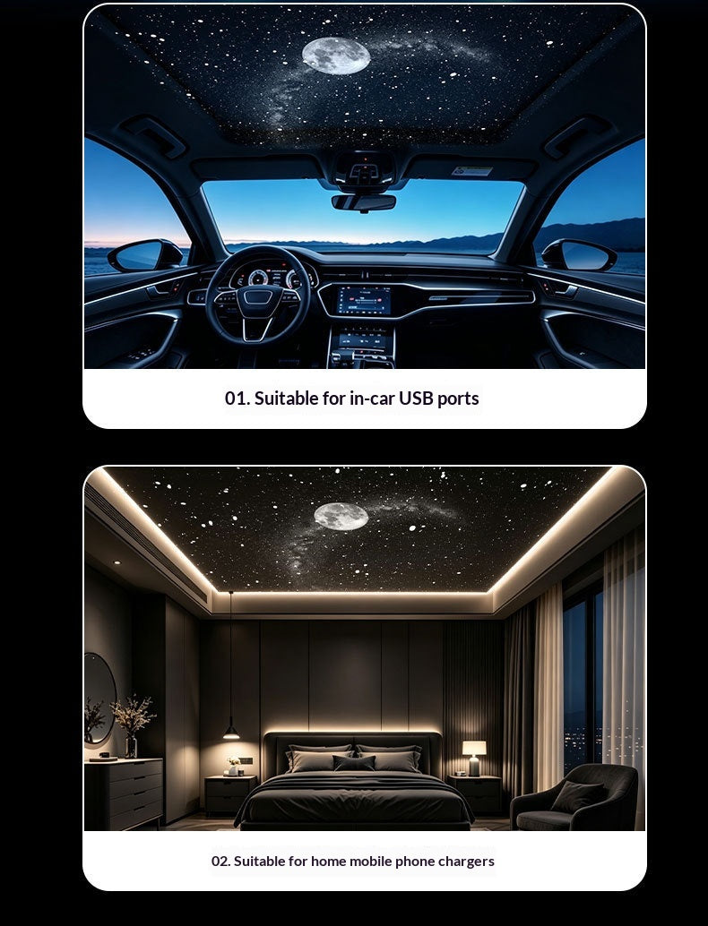 Starry Night Light Projector - Bedroom Ambiance Galaxy Star Projection Lamp for Romantic Ceiling Decor