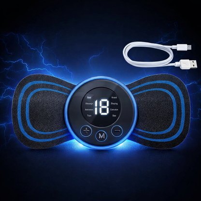 Rechargeable EMS Muscle Stimulator | Portable Butterfly Massager for Muscle Relaxation
