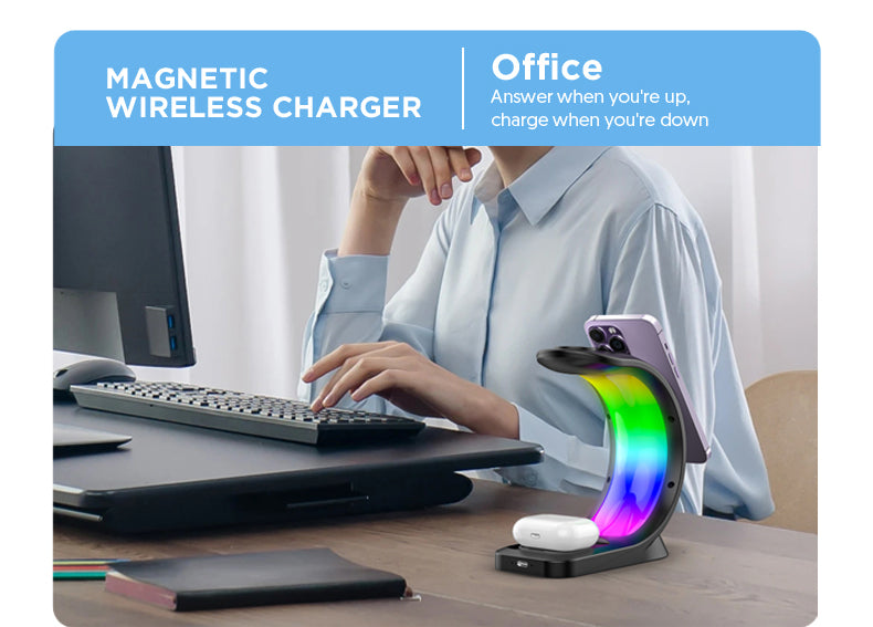 4-in-1 Magnetic Wireless Charger with RGB Light