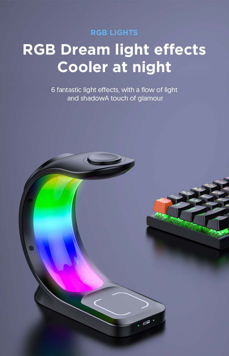 4-in-1 Magnetic Wireless Charger with RGB Light