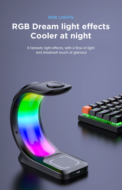 4-in-1 Magnetic Wireless Charger with RGB Light