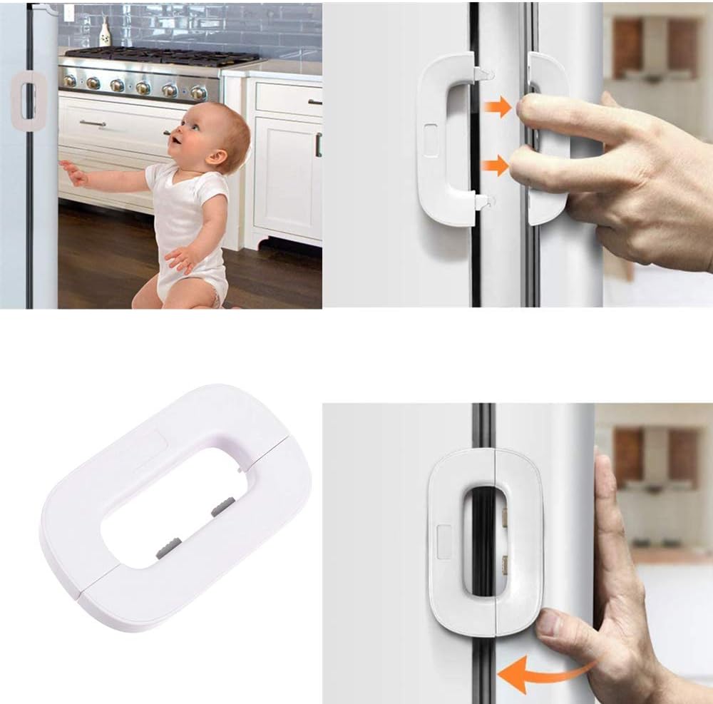 Child Safety Refrigerator Lock | Self-Adhesive Fridge & Freezer Door Lock