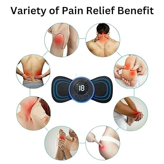 Rechargeable EMS Muscle Stimulator | Portable Butterfly Massager for Muscle Relaxation