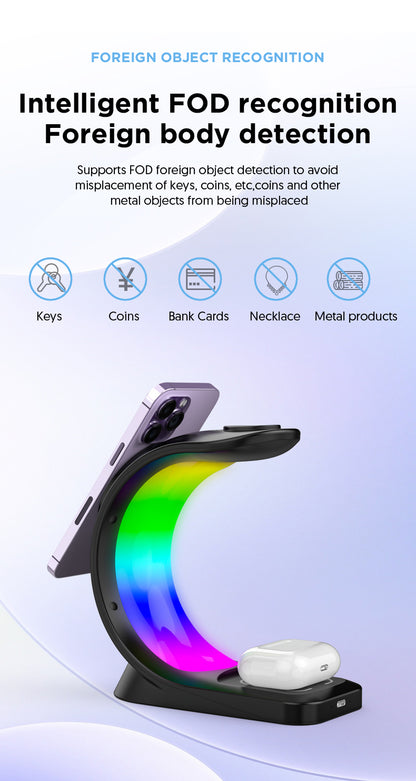 4-in-1 Magnetic Wireless Charger with RGB Light