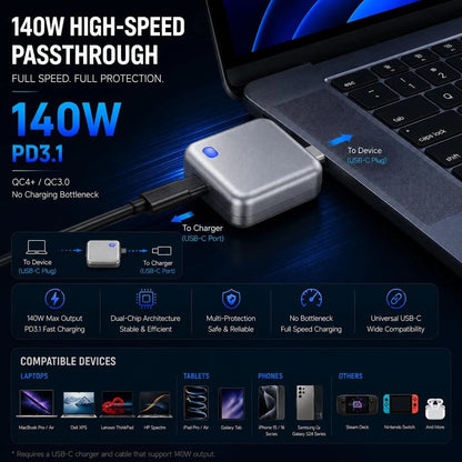PopGuard 140W Automatic Charging Disconnector – Smart Auto Power Cut-Off Battery Protector