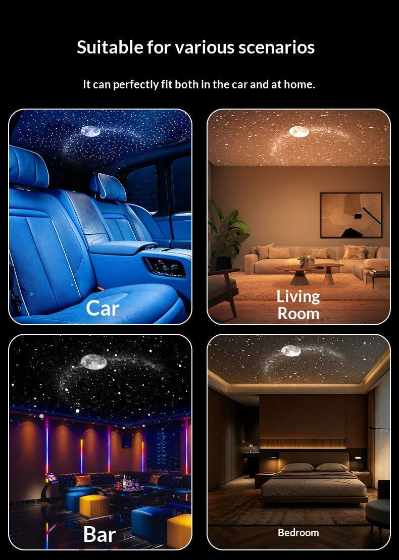Starry Night Light Projector - Bedroom Ambiance Galaxy Star Projection Lamp for Romantic Ceiling Decor