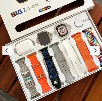I20 Ultra Max 10-in-1 Smart Watch with Wireless Earbuds