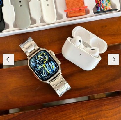 I20 Ultra Max 10-in-1 Smart Watch with Wireless Earbuds