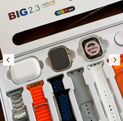 I20 Ultra Max 10-in-1 Smart Watch with Wireless Earbuds